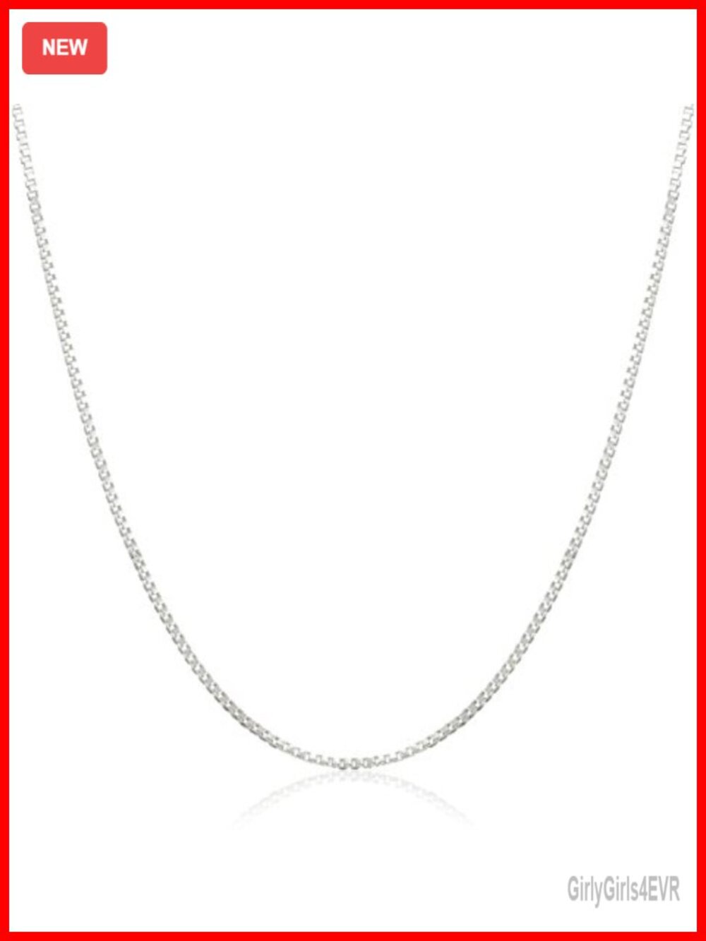 925 Sterling Silver Italian Box Chain Necklace 30 Inch Lobster Clasp